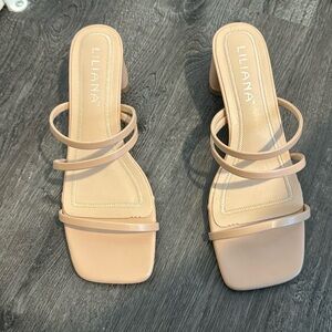 Liliana Strappy Mule Heel Nude - Size 8 - worn once